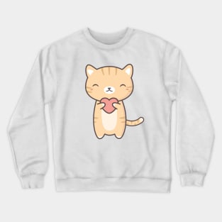 Kitten Cat With A Heart Is Kawaii Crewneck Sweatshirt